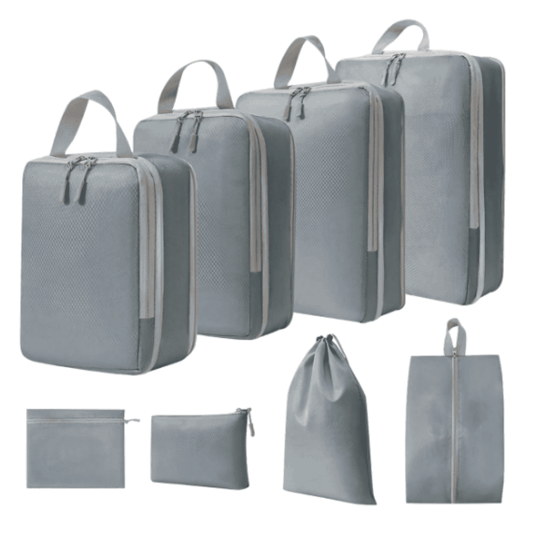 Set of 8 Compressible Packing Travel Storage Bags
