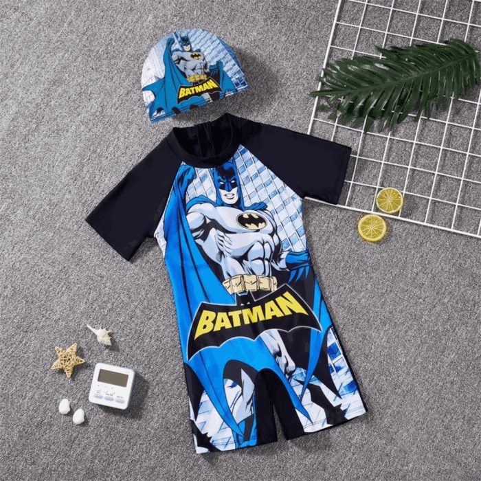 Kids Cartoon Themed Swimming Costumes with Cap