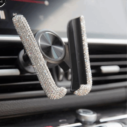 Car Phone Holder Women Diamond Crystal