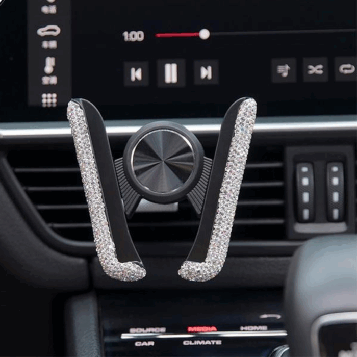 Car Phone Holder Women Diamond Crystal