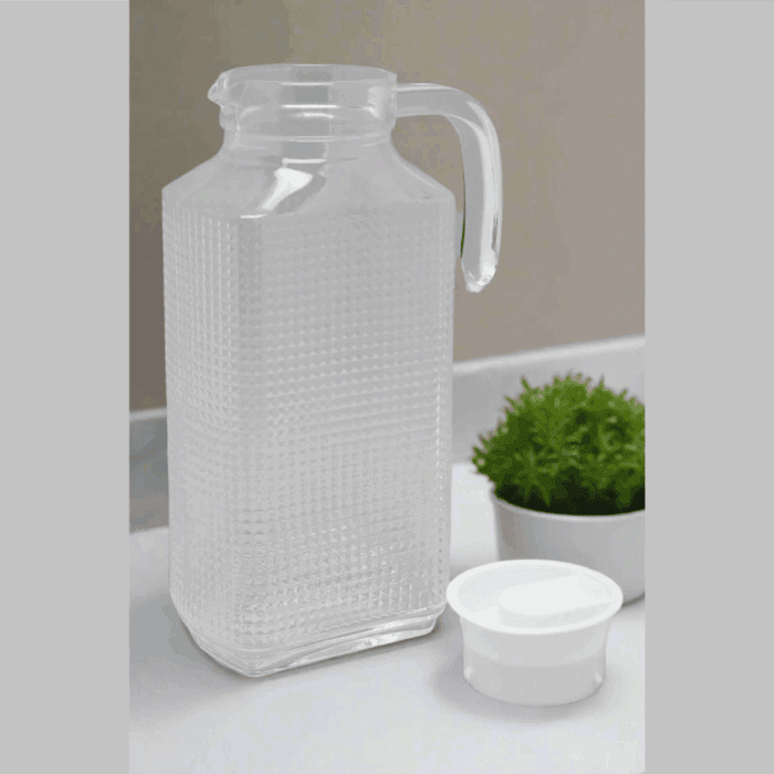 1.8L Ribbed Glass Jug