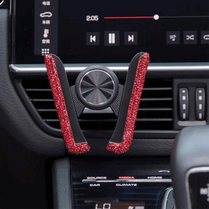 Car Phone Holder Women Diamond Crystal