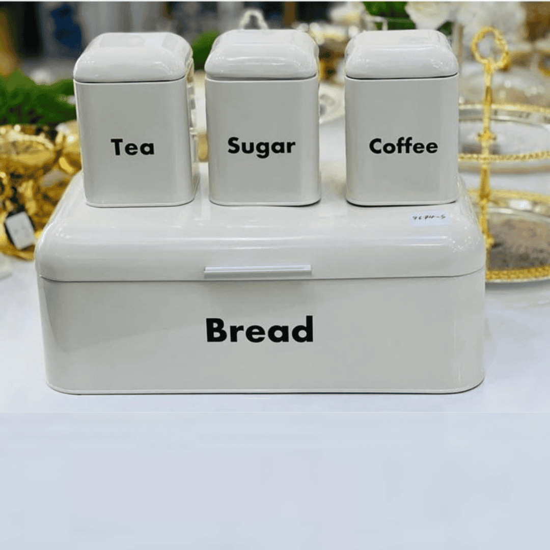 Bread Bin with Three Canister Set