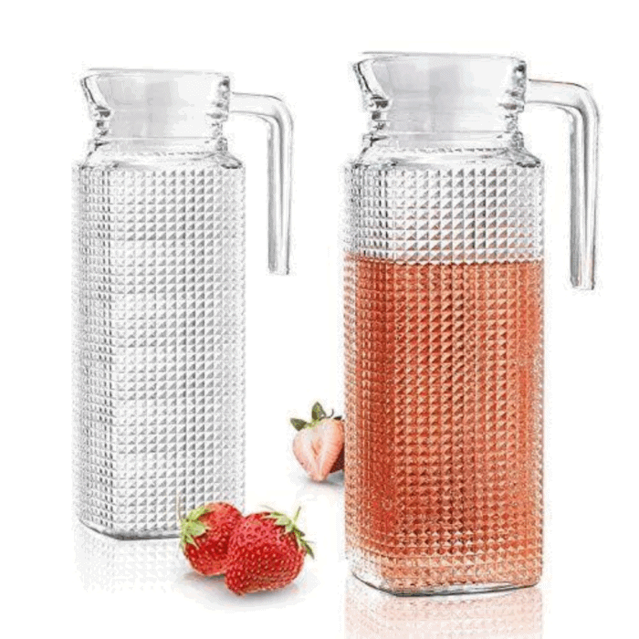 1.8L Ribbed Glass Jug