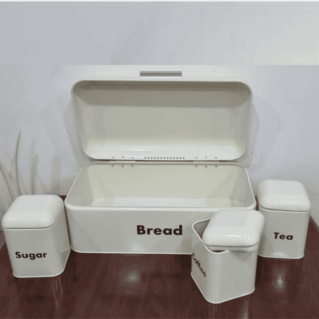 Bread Bin with Three Canister Set