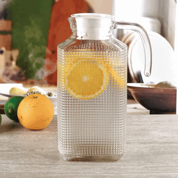 1.8L Ribbed Glass Jug
