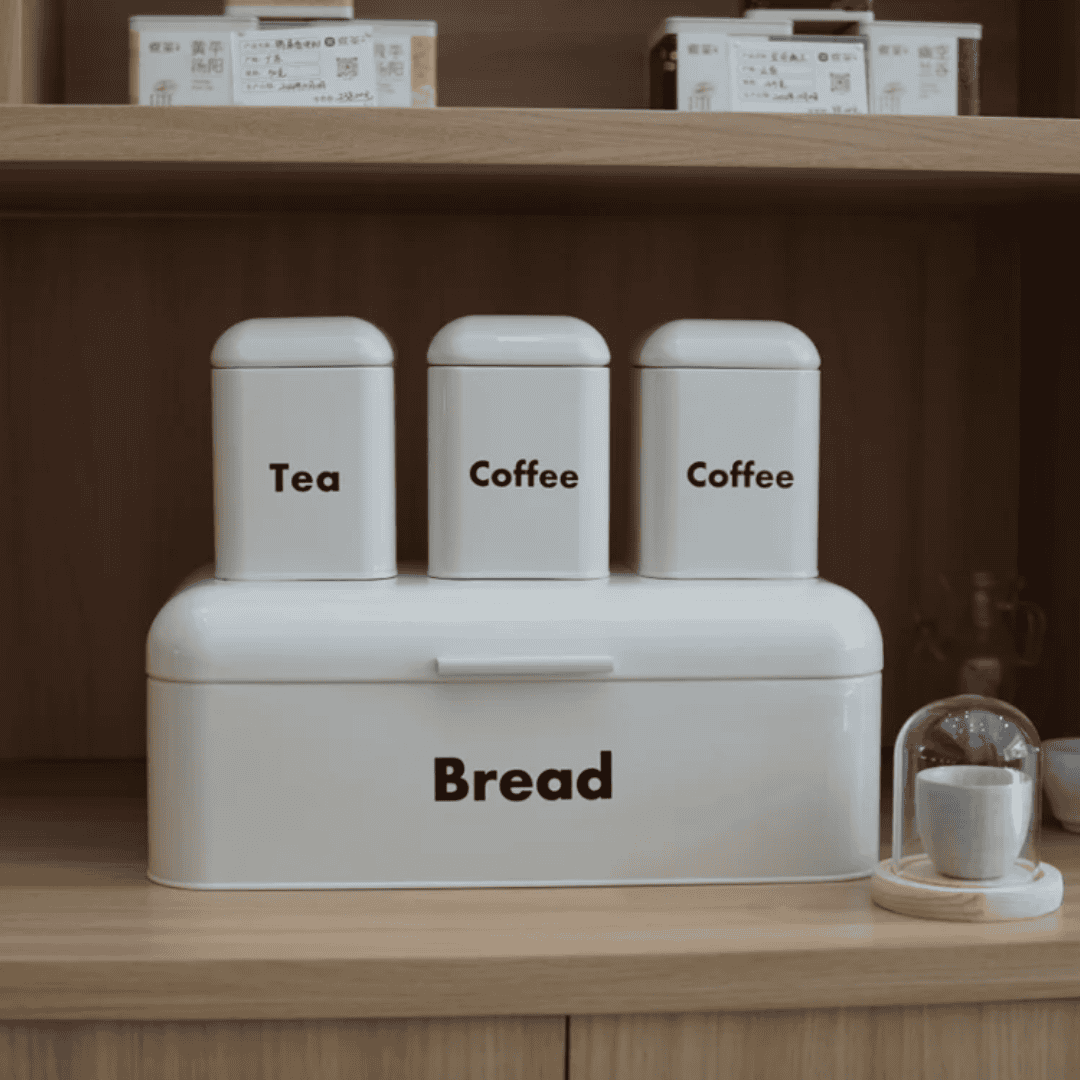 Bread Bin with Three Canister Set