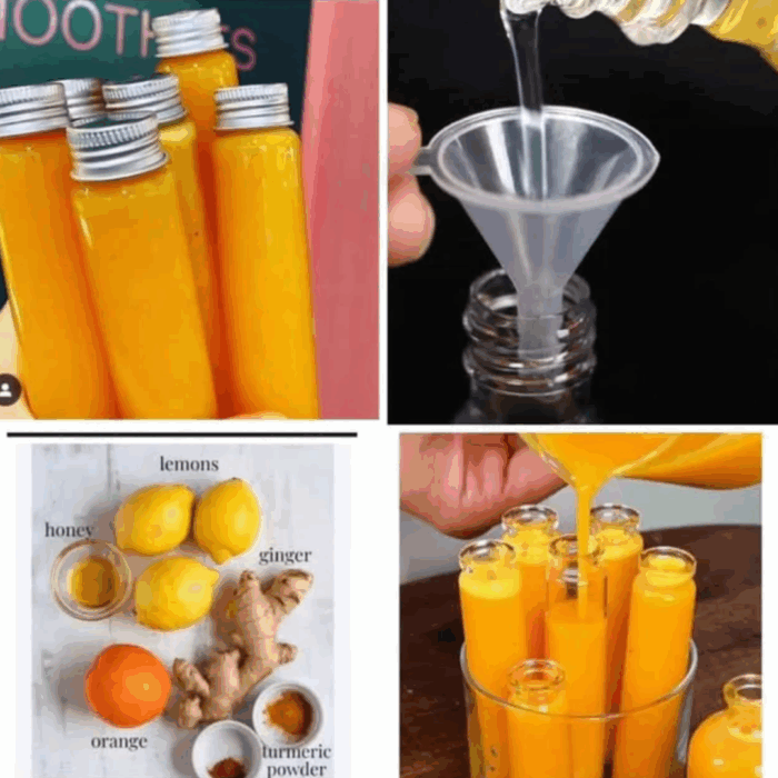 6pcs Wellness Ginger Shot Bottles Set with Funnel