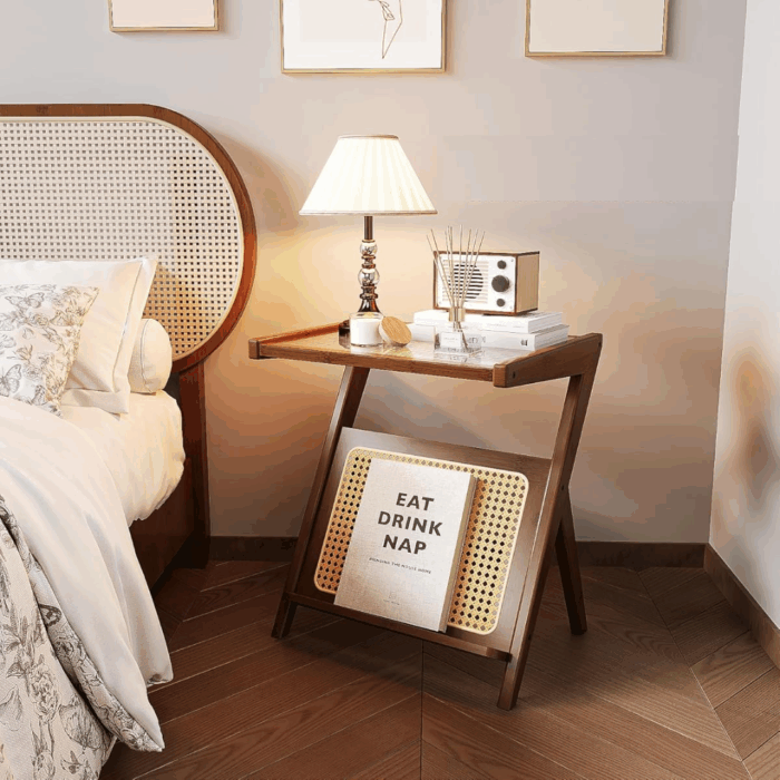 Rattan Side Table / Bedside Table
