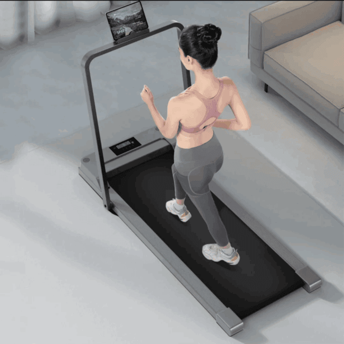 Foldable Walking Pad Treadmill with Handle Bars
