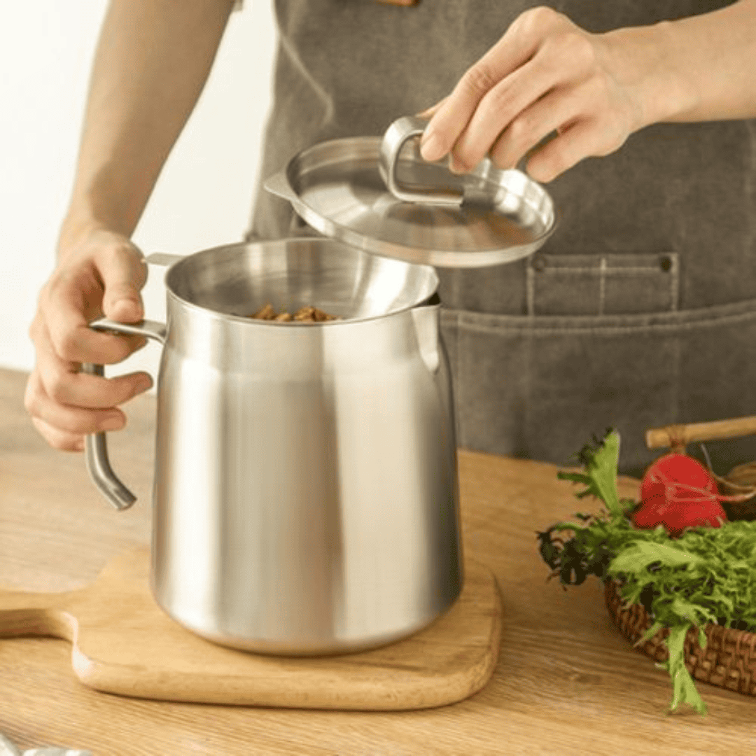 Stainless Steel Oil Strainer Pot with Frying Basket Filter