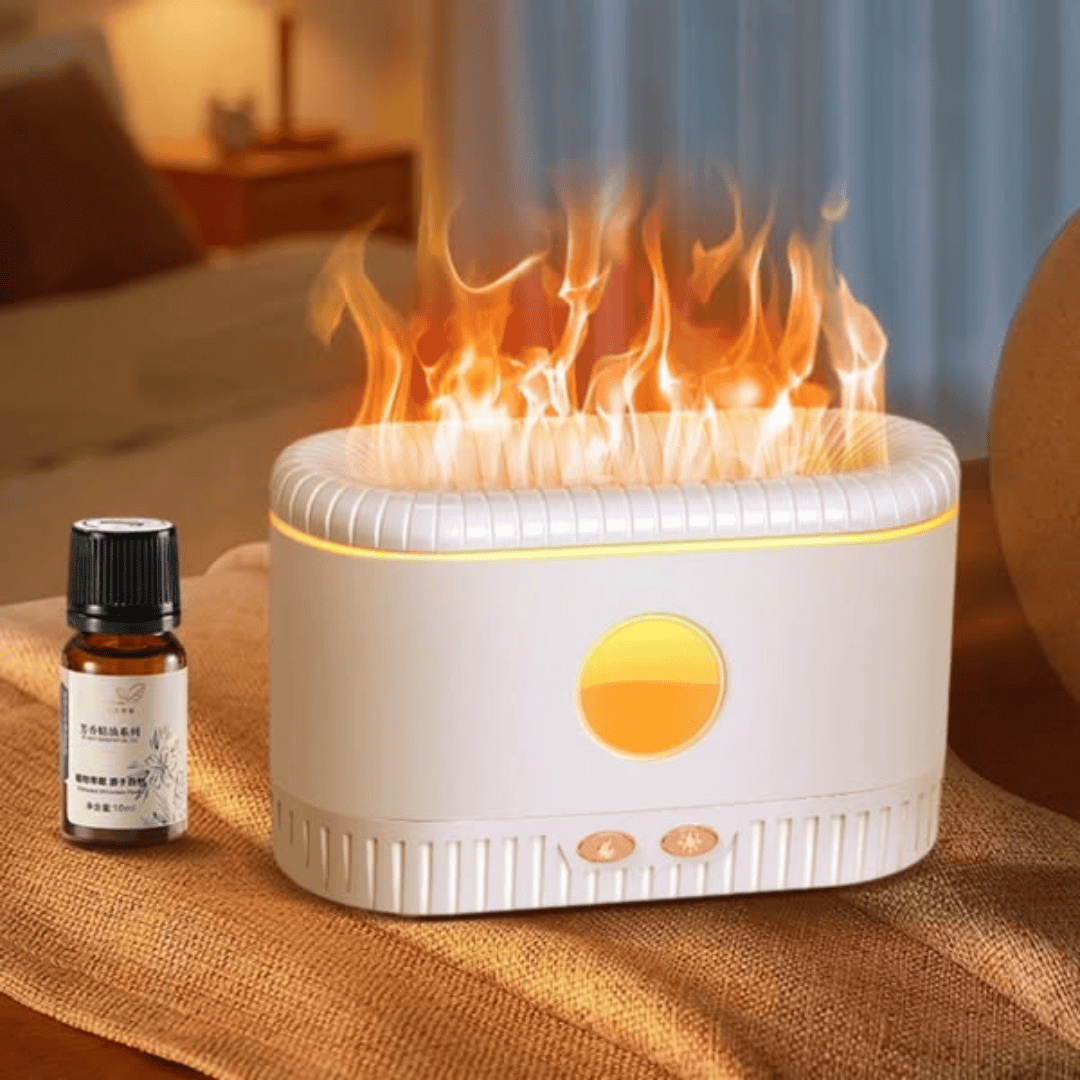 Ultrasonic Air Humidifier with Simulation Flame Lighting