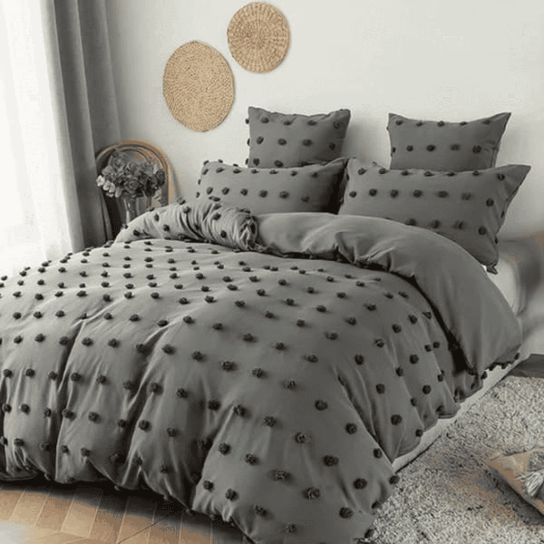 Tufted Dot Design Duvet Cover Set