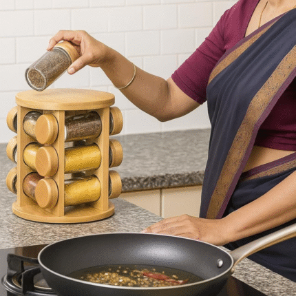 12-in-1 Wooden Spice Rack with Spice Jars