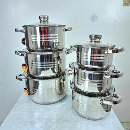 12pcs Stainless Steel Cooking Pots Set
