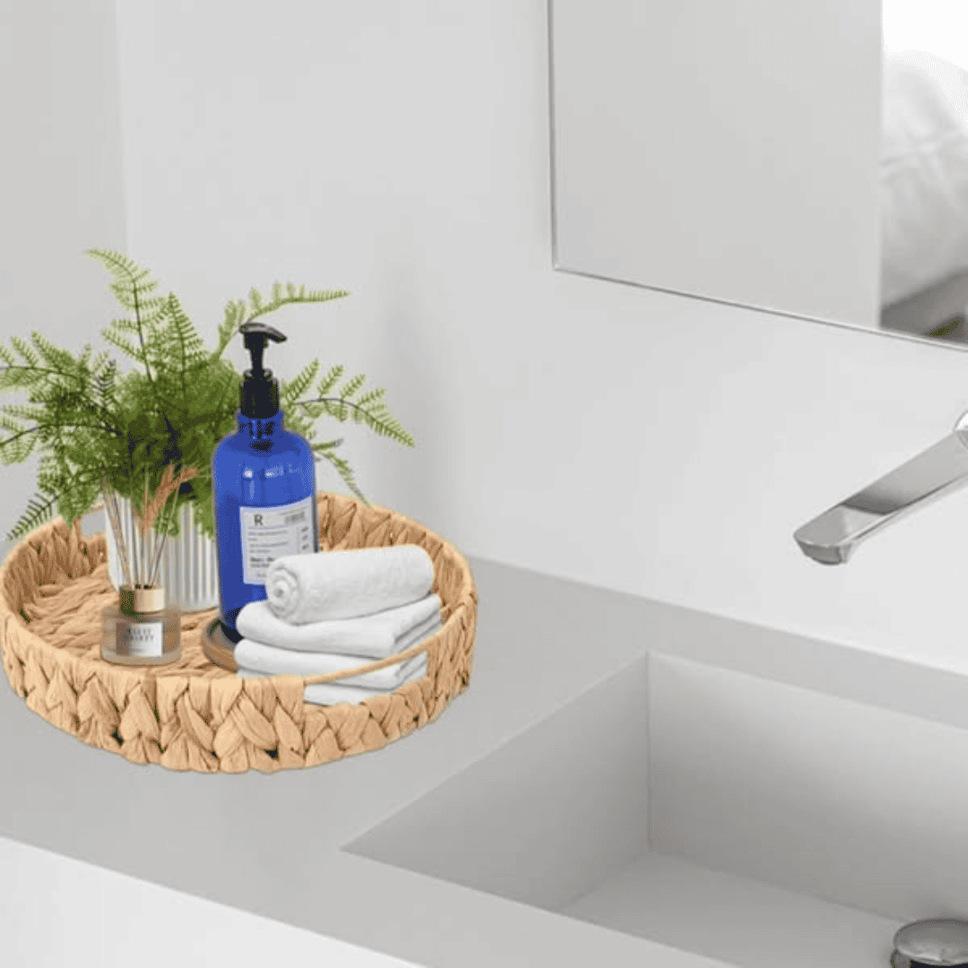 3Pcs Decorative Handmade Wicker Tray