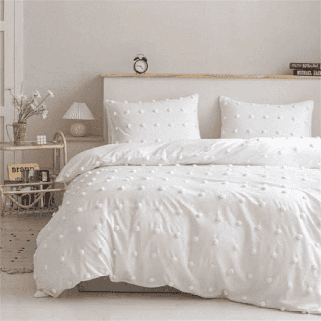 Tufted Dot Design Duvet Cover Set
