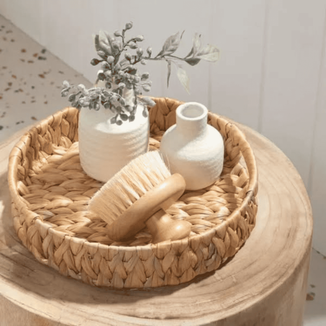 3Pcs Decorative Handmade Wicker Tray