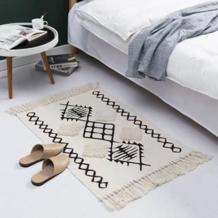 Bohemian Style Bedroom Rug with Tassels