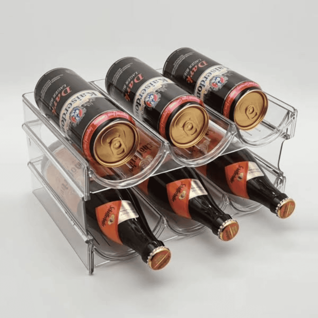 Triple Stackable Bottle Rack Glass Holder