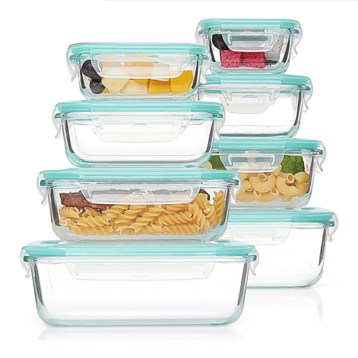 8pcs Food Grade Glass Lunch Box Set