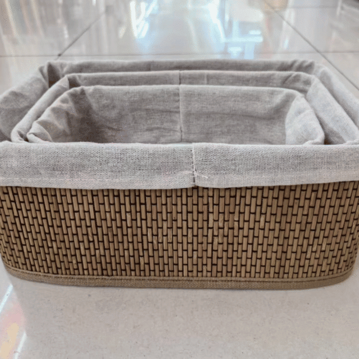 3in1 Wicker Organising Baskets with Covers