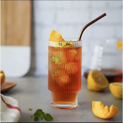 Ribbed Crystal Glass Tumblers