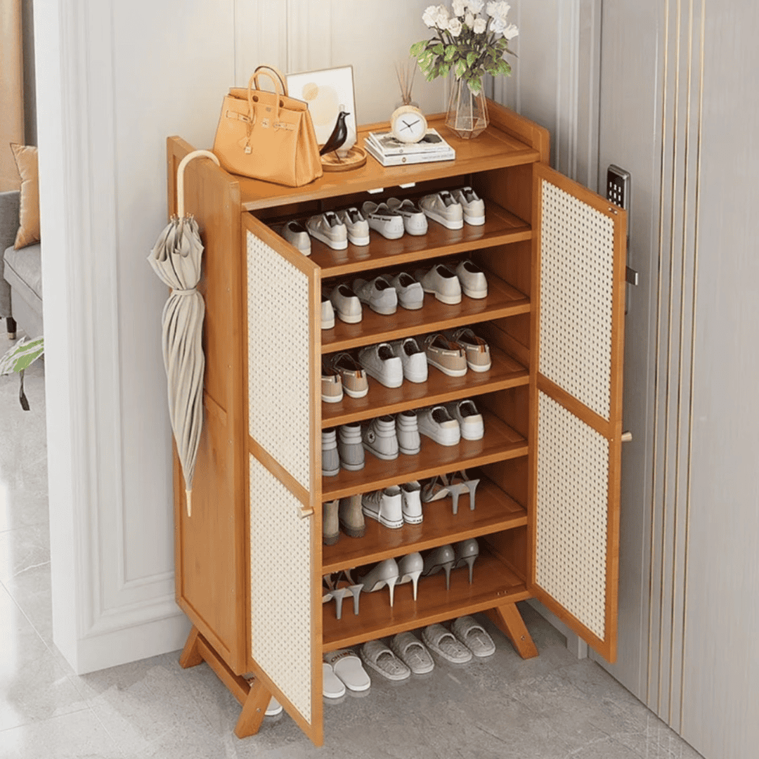 Wooden Bamboo Shoe Rack / Storage Cabinet