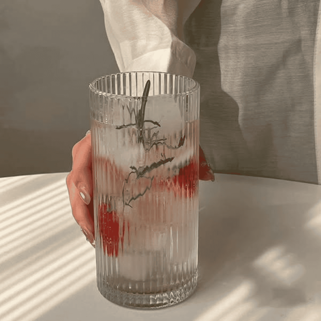 6pcs Borosilicate Ribbed Water and Juice Glasses