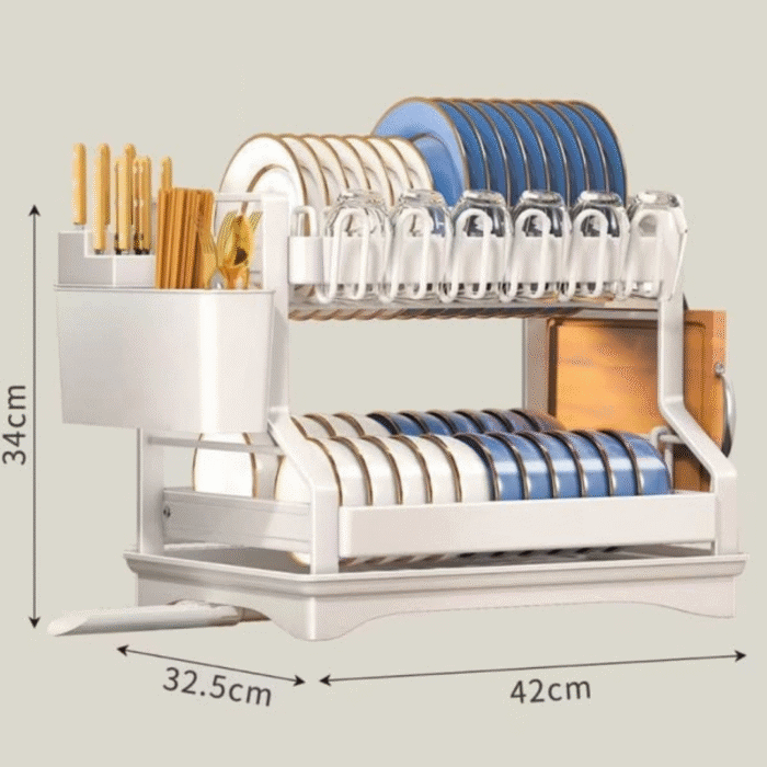 Carbon 2 Tier Dish Rack - Luvly Household Collections