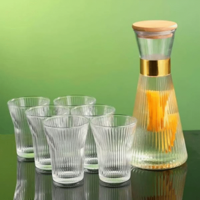 Clear Glass 7Pcs Water Set
