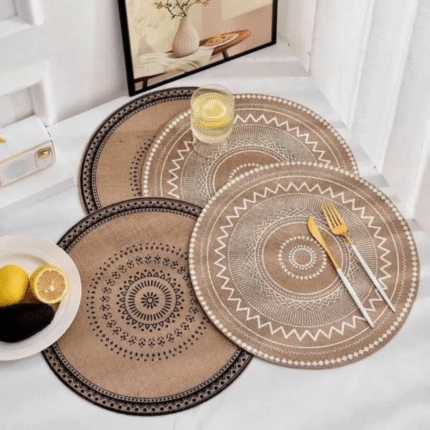 Six-Piece Boho Style Jute Table Placemats