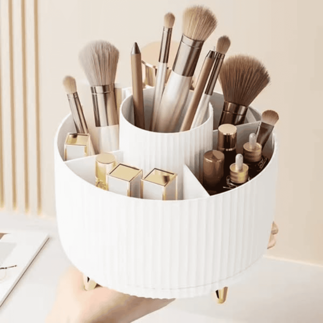 360° Rotating Desktop Makeup Brushes Organizer