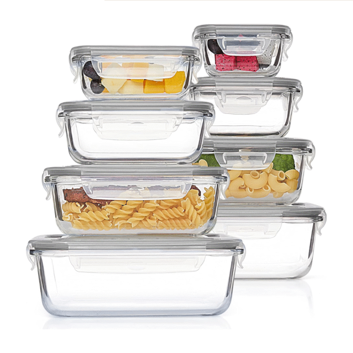 8pcs Food Grade Glass Lunch Box Set