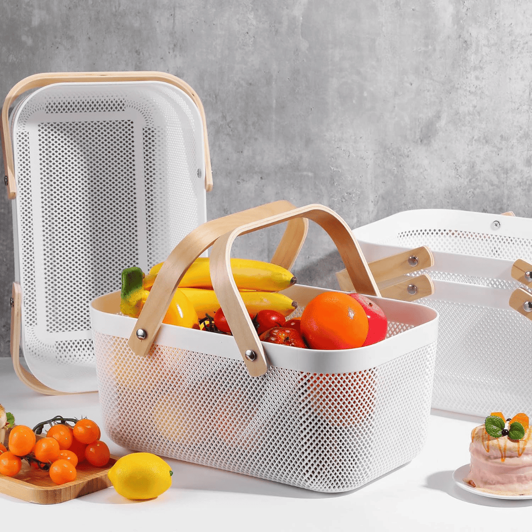 Multipurpose Mesh Storage/Fruit Basket with Handles