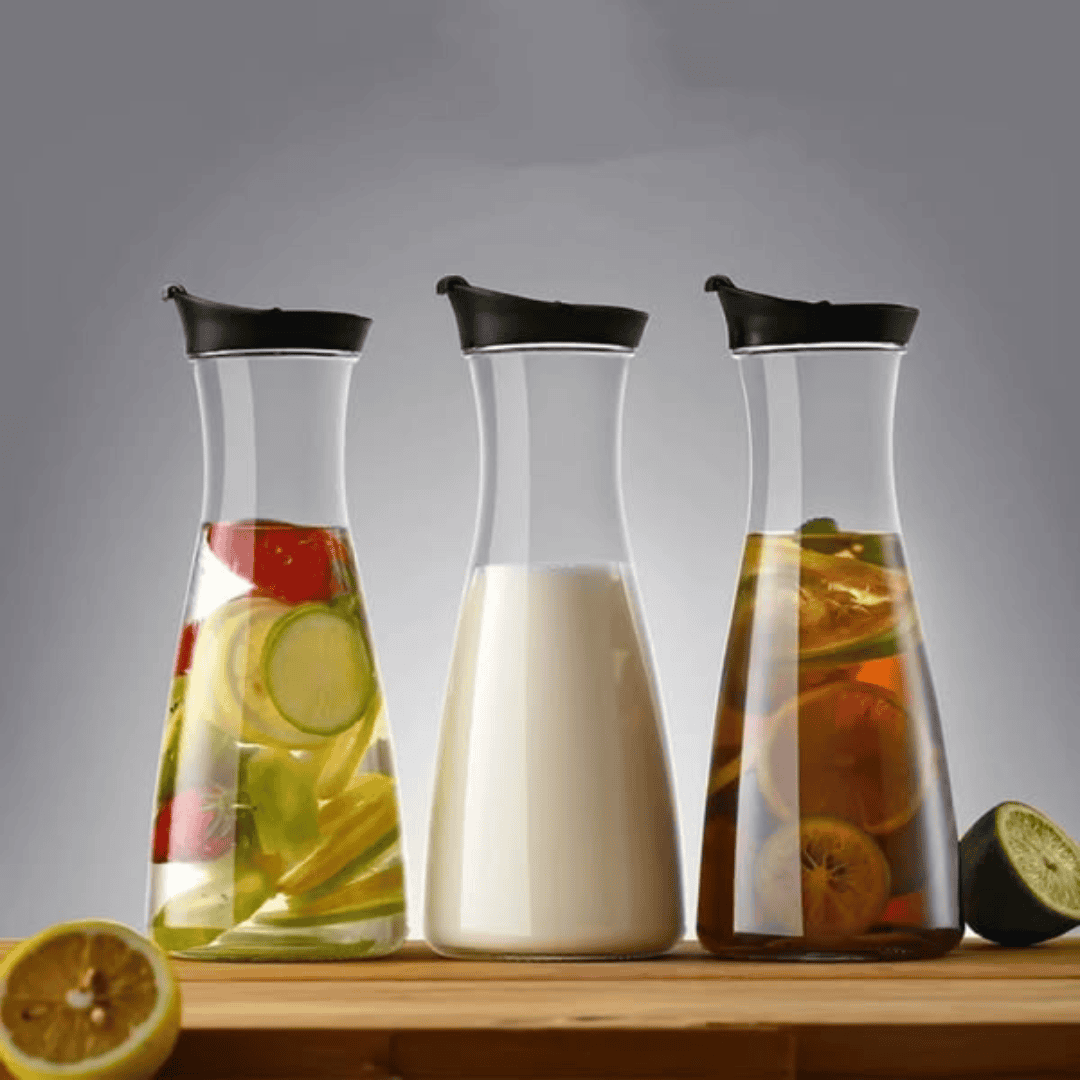 3Pcs Glass Water Pitcher Set