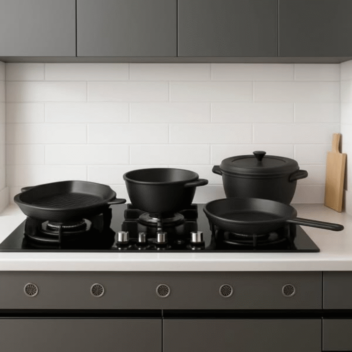 5Pcs Cast Iron Cooking Pots