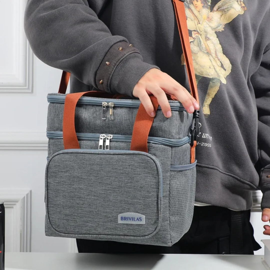 Double Compartment Insulated Lunch Bag