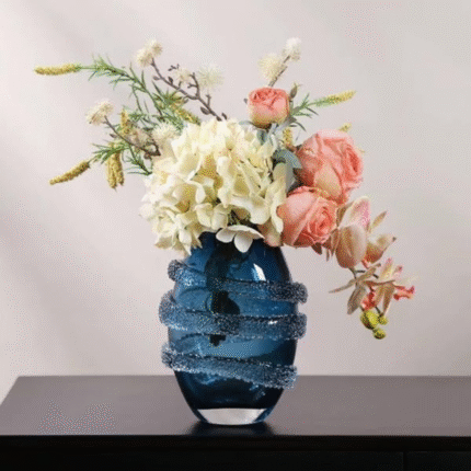 Circular Line Gold Glass Vase
