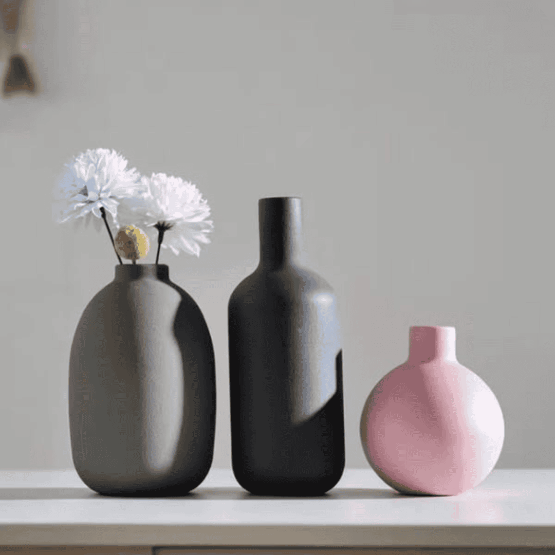 Set of 3 Muted color vases