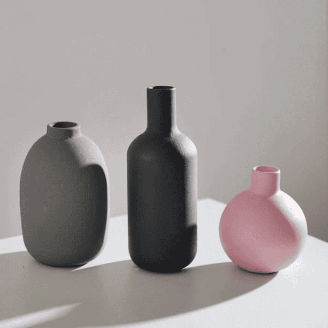 Set of 3 Muted color vases