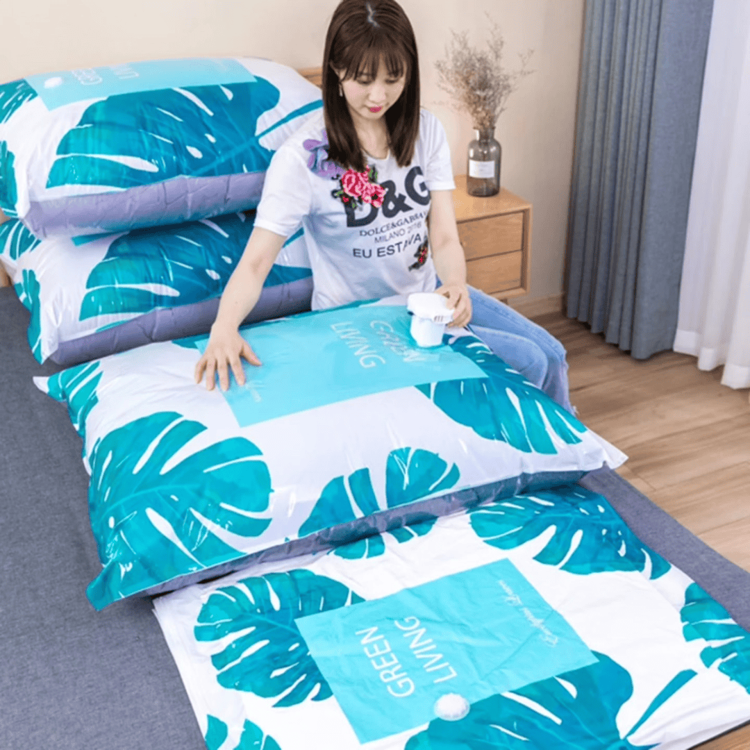 10pcs Vacuum Compression Storage Bags with Electric Pump