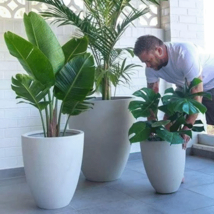 Marble Coated Minimalist Design Flower Planters