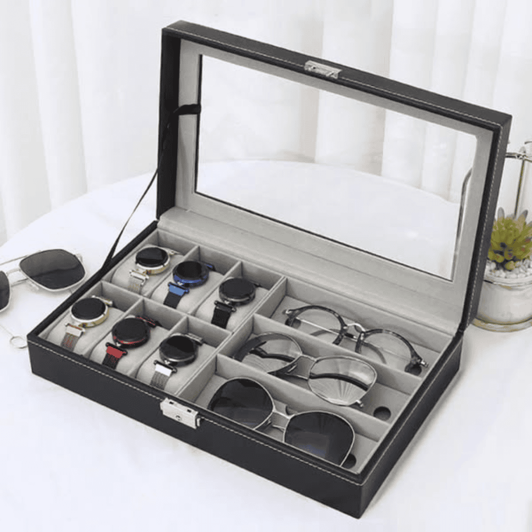 Portable Watch and Glasses Organizer