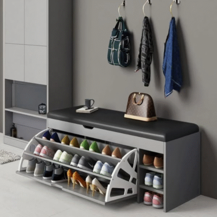 Bucket Flip Shoe Cabinet with Seat Changing Stool Bench