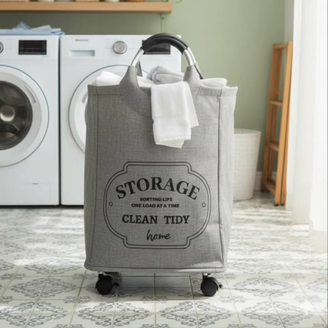 Laundry Basket with Movable Wheels