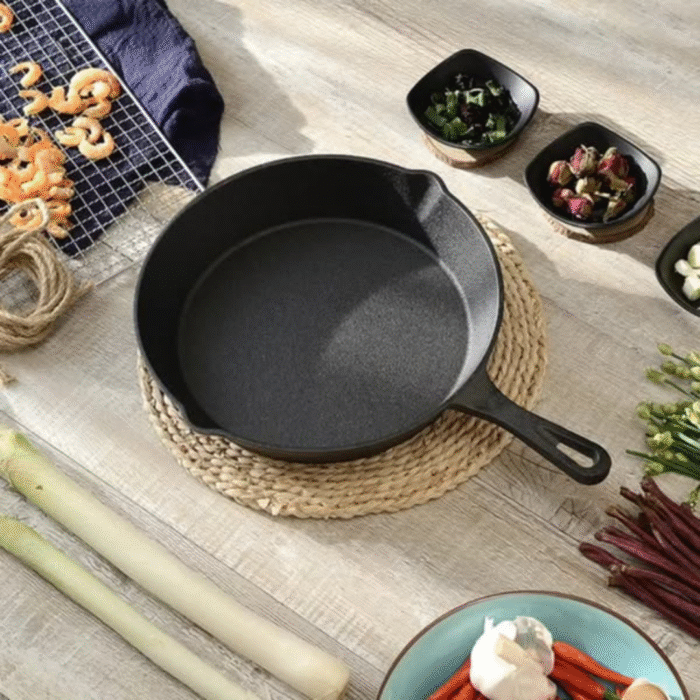 Shop 4Pcs Set Cast Iron Frying Pan in Nairobi. Durable, non-stick, and perfect for all cookers at Luvly Household Collections.