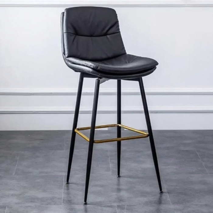 Black Faux Leather Barstools