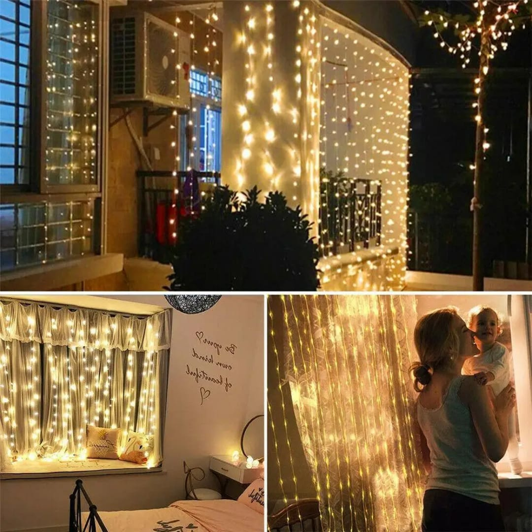 3M × 3M Curtain Lights with Remote