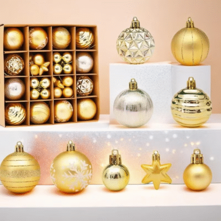 42pcs Christmas Tree Decor Balls Blue and Gold